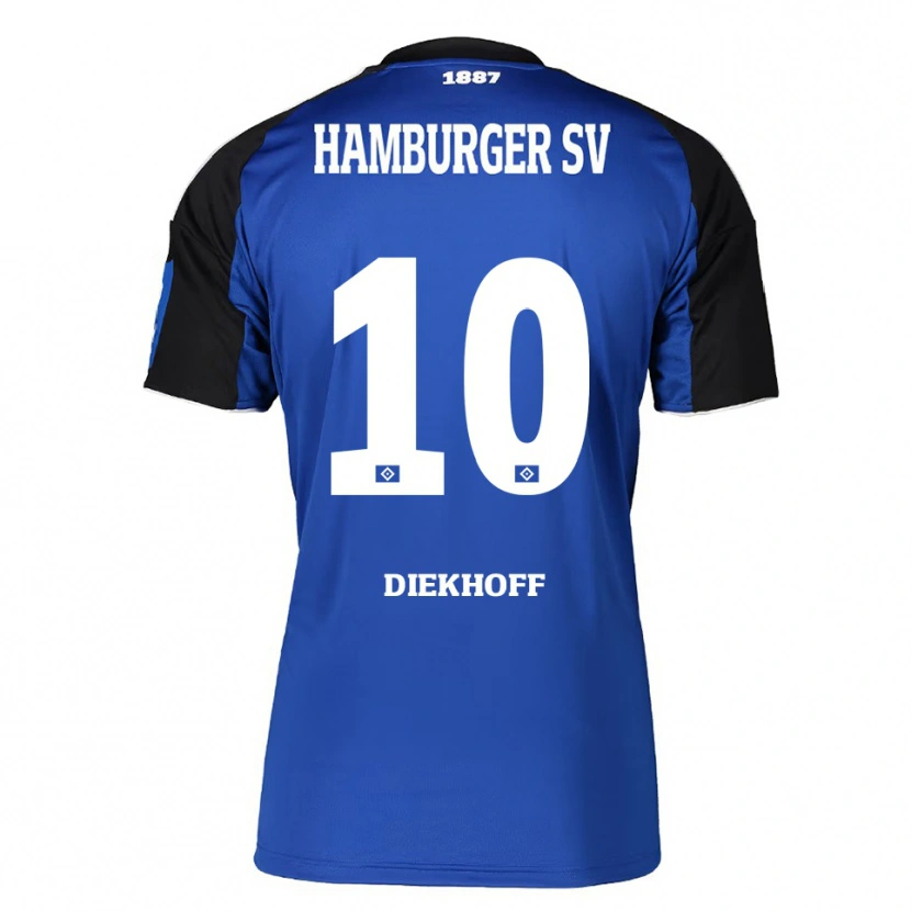 Danxen Kvinnor Hannah Diekhoff #10 Blå Svart Bortatröja Matchtröjor 2025/26 Tröjor T-Tröja