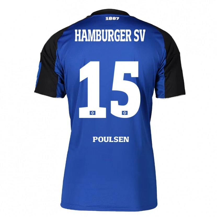 Danxen Kvinnor Yussuf Poulsen #15 Blå Svart Bortatröja Matchtröjor 2025/26 Tröjor T-Tröja