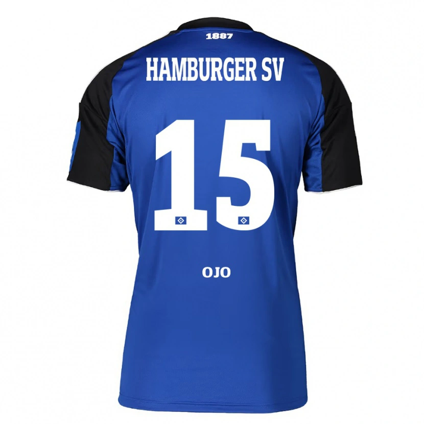 Danxen Kvinnor Kelvin Ojo #15 Blå Svart Bortatröja Matchtröjor 2025/26 Tröjor T-Tröja