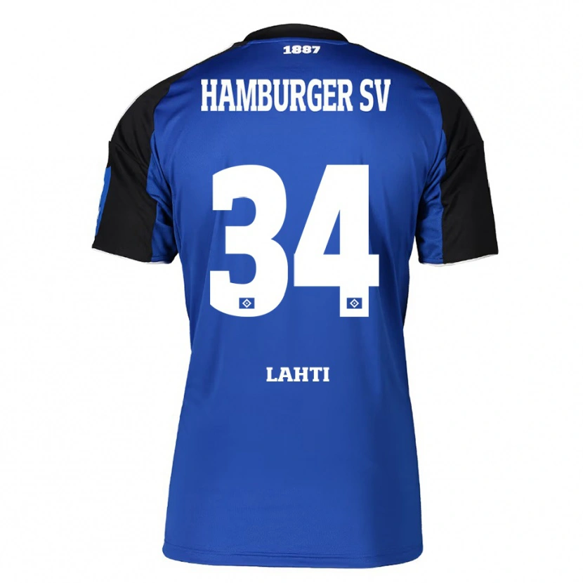 Danxen Kvinnor Elias Lahti #34 Blå Svart Bortatröja Matchtröjor 2025/26 Tröjor T-Tröja