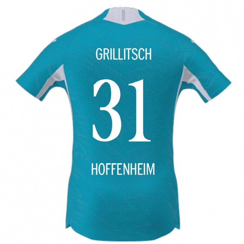 Danxen Kvinnor Florian Grillitsch #31 Himmelsblå Bortatröja Matchtröjor 2025/26 Tröjor T-Tröja