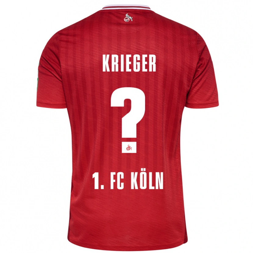 Danxen Kvinnor Karl Krieger #0 Röd Vit Bortatröja Matchtröjor 2025/26 Tröjor T-Tröja
