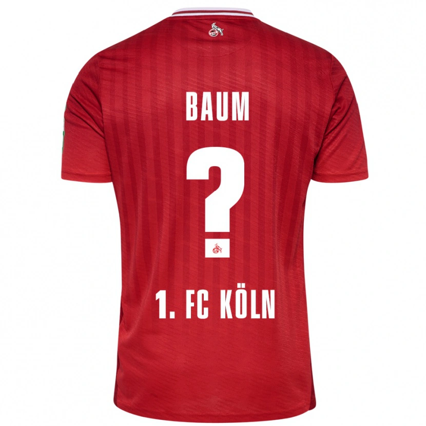 Danxen Kvinnor Julius Baum #0 Röd Vit Bortatröja Matchtröjor 2025/26 Tröjor T-Tröja