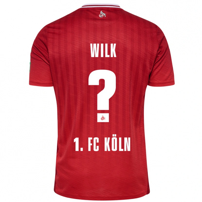 Danxen Kvinnor Emil Wilk #0 Röd Vit Bortatröja Matchtröjor 2025/26 Tröjor T-Tröja