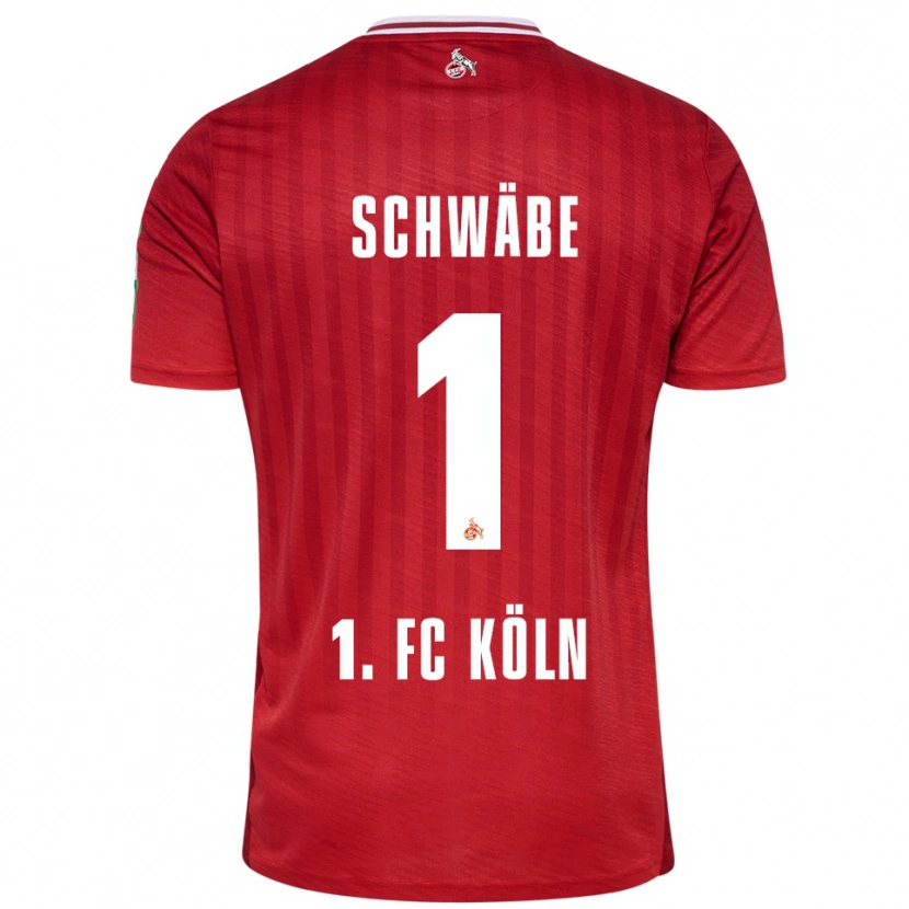 Danxen Kvinnor Marvin Schwäbe #1 Röd Vit Bortatröja Matchtröjor 2025/26 Tröjor T-Tröja