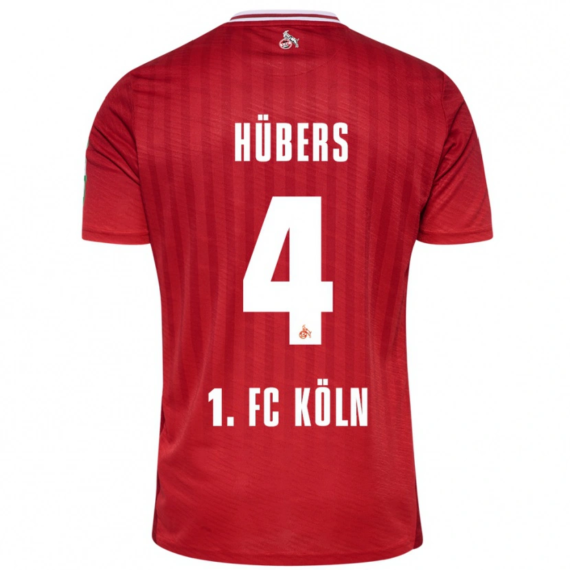 Danxen Kvinnor Timo Hübers #4 Röd Vit Bortatröja Matchtröjor 2025/26 Tröjor T-Tröja