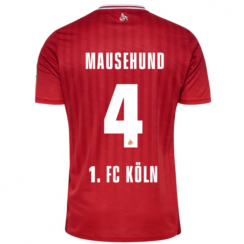 Danxen Kvinnor Yannick Mausehund #4 Röd Vit Bortatröja Matchtröjor 2025/26 Tröjor T-Tröja