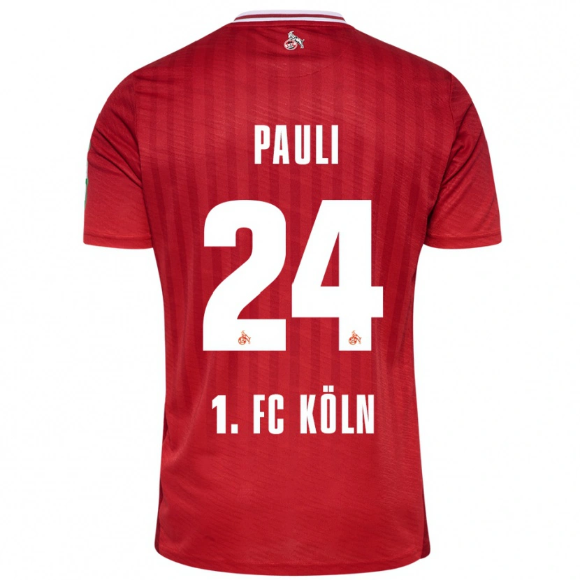 Danxen Kvinnor Julian Pauli #24 Röd Vit Bortatröja Matchtröjor 2025/26 Tröjor T-Tröja