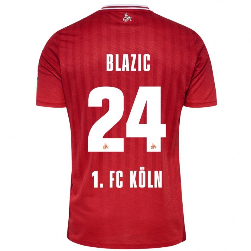 Danxen Kvinnor Alessandro Blazic #24 Röd Vit Bortatröja Matchtröjor 2025/26 Tröjor T-Tröja