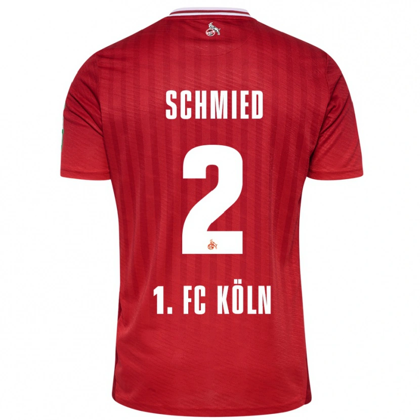 Danxen Kvinnor Joël Schmied #2 Röd Vit Bortatröja Matchtröjor 2025/26 Tröjor T-Tröja