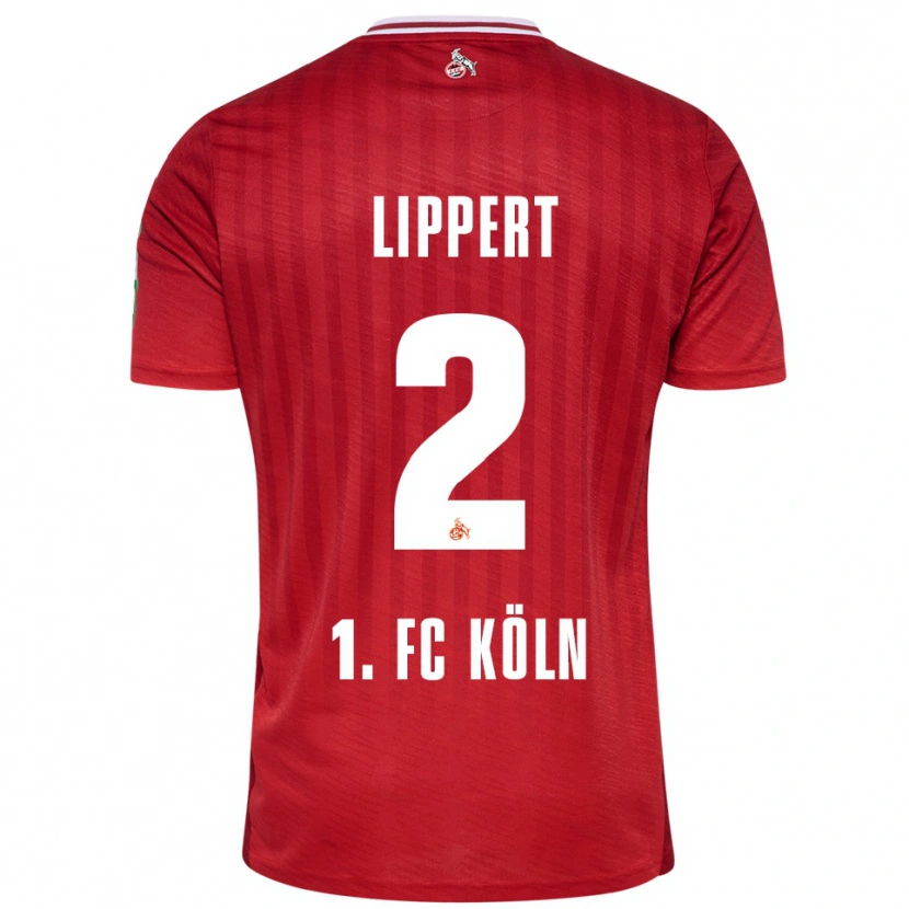 Danxen Kvinnor Max Lippert #2 Röd Vit Bortatröja Matchtröjor 2025/26 Tröjor T-Tröja