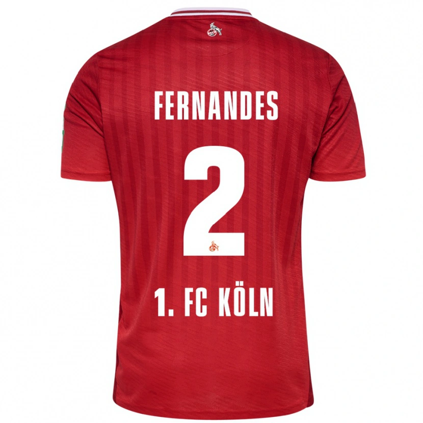 Danxen Kvinnor Tyron Fernandes #2 Röd Vit Bortatröja Matchtröjor 2025/26 Tröjor T-Tröja