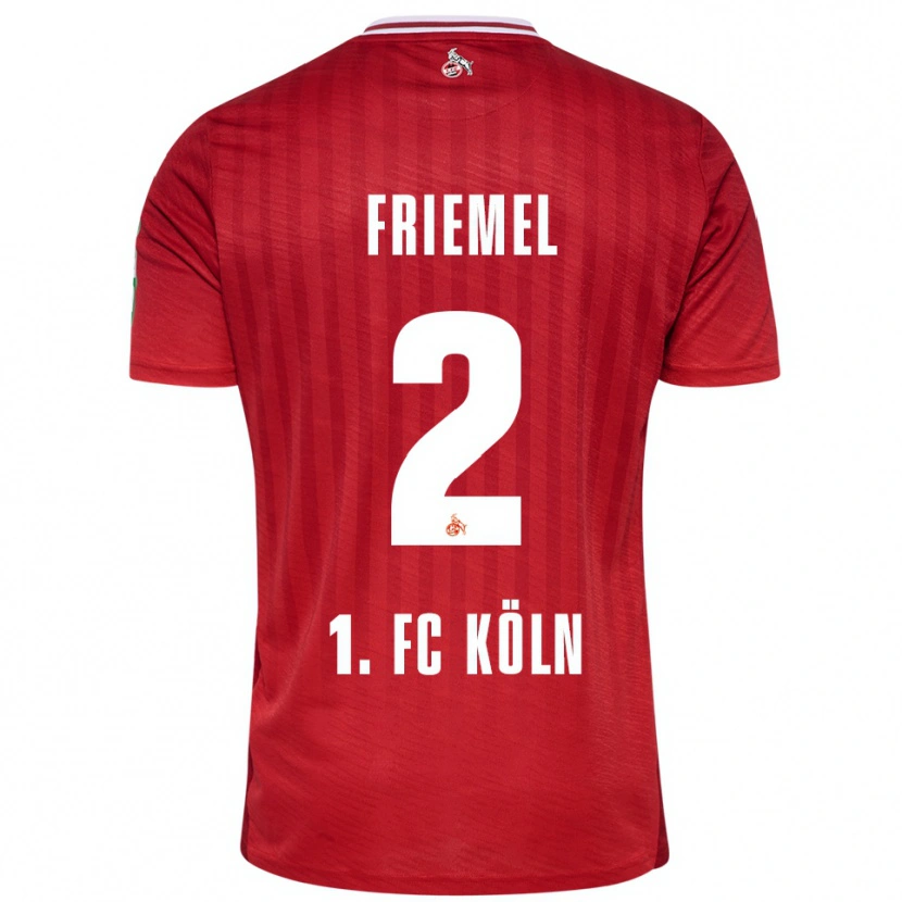 Danxen Kvinnor Jonathan Friemel #2 Röd Vit Bortatröja Matchtröjor 2025/26 Tröjor T-Tröja