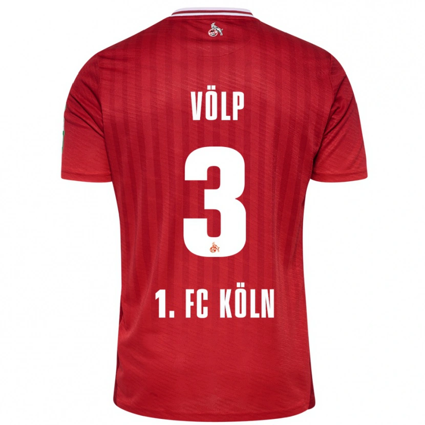 Danxen Kvinnor Lennard Völp #3 Röd Vit Bortatröja Matchtröjor 2025/26 Tröjor T-Tröja