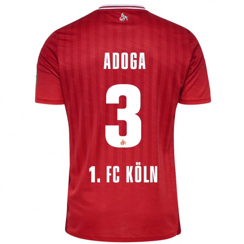 Danxen Kvinnor Brian Adoga #3 Röd Vit Bortatröja Matchtröjor 2025/26 Tröjor T-Tröja