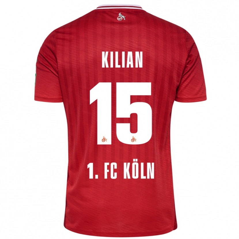 Danxen Kvinnor Luca Kilian #15 Röd Vit Bortatröja Matchtröjor 2025/26 Tröjor T-Tröja
