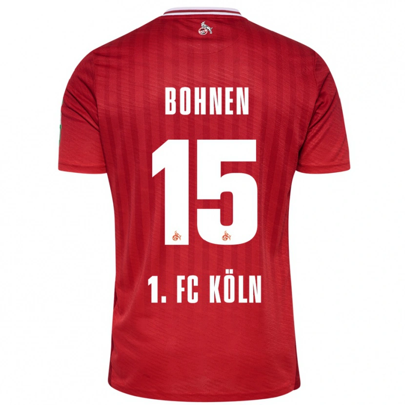 Danxen Kvinnor Amelie Bohnen #15 Röd Vit Bortatröja Matchtröjor 2025/26 Tröjor T-Tröja