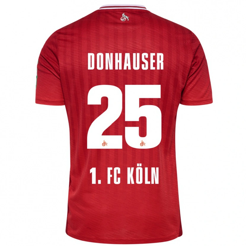 Danxen Kvinnor Laura Donhauser #25 Röd Vit Bortatröja Matchtröjor 2025/26 Tröjor T-Tröja