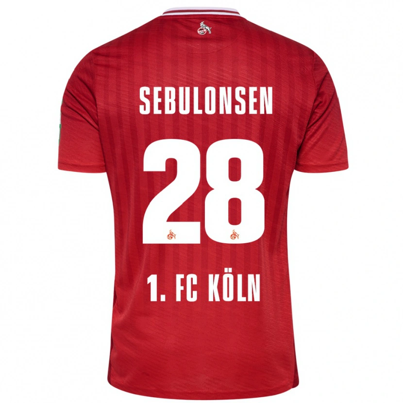 Danxen Kvinnor Sebastian Sebulonsen #28 Röd Vit Bortatröja Matchtröjor 2025/26 Tröjor T-Tröja