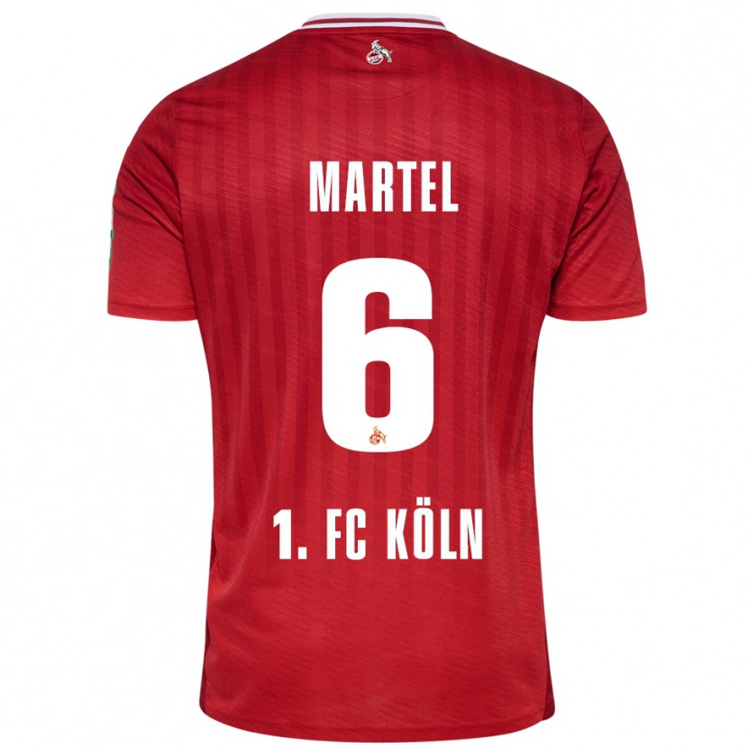 Danxen Kvinnor Eric Martel #6 Röd Vit Bortatröja Matchtröjor 2025/26 Tröjor T-Tröja