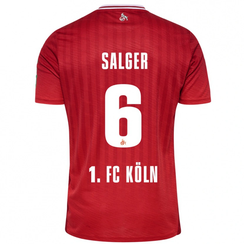 Danxen Kvinnor Stephan Salger #6 Röd Vit Bortatröja Matchtröjor 2025/26 Tröjor T-Tröja
