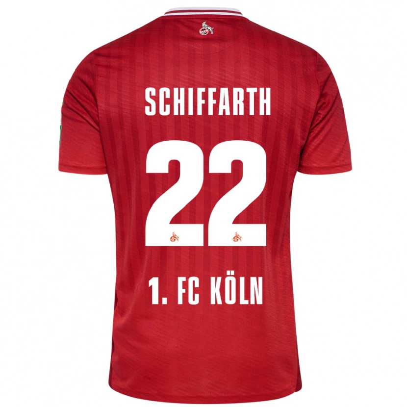 Danxen Kvinnor Julia Schiffarth #22 Röd Vit Bortatröja Matchtröjor 2025/26 Tröjor T-Tröja
