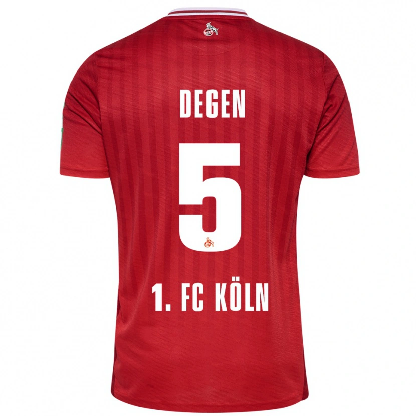 Danxen Kvinnor Celina Degen #5 Röd Vit Bortatröja Matchtröjor 2025/26 Tröjor T-Tröja