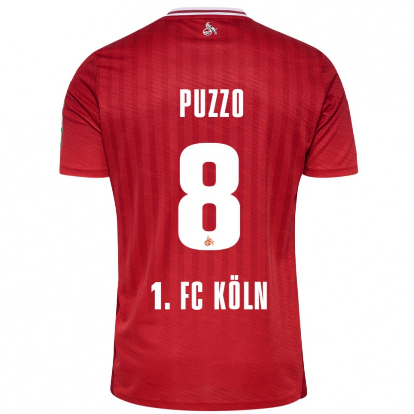 Danxen Kvinnor Alessandro Puzzo #8 Röd Vit Bortatröja Matchtröjor 2025/26 Tröjor T-Tröja