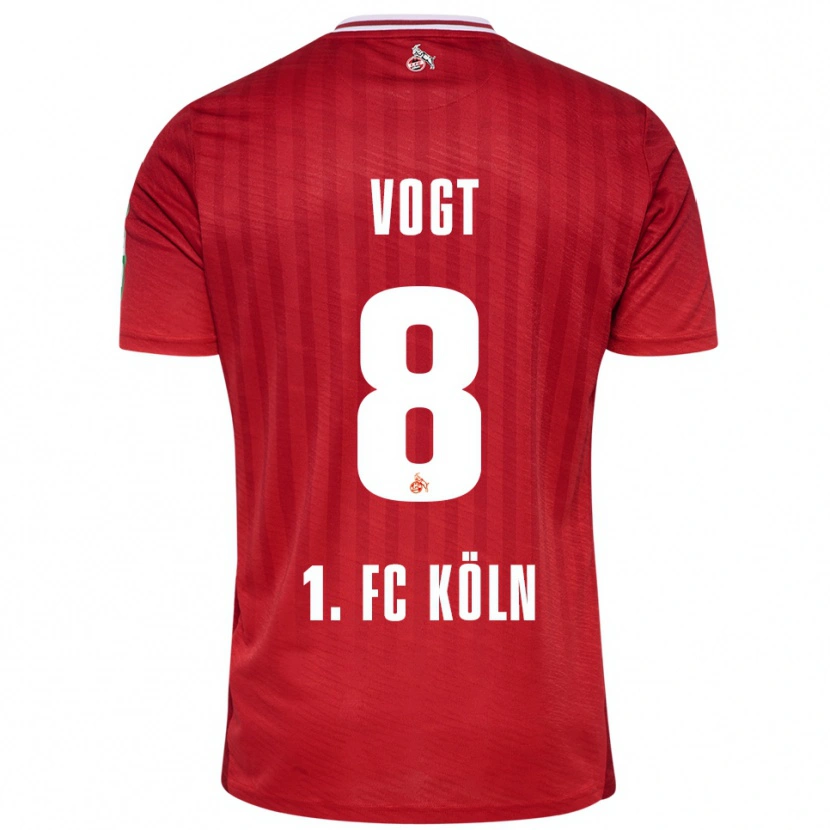 Danxen Kvinnor Laura Vogt #8 Röd Vit Bortatröja Matchtröjor 2025/26 Tröjor T-Tröja