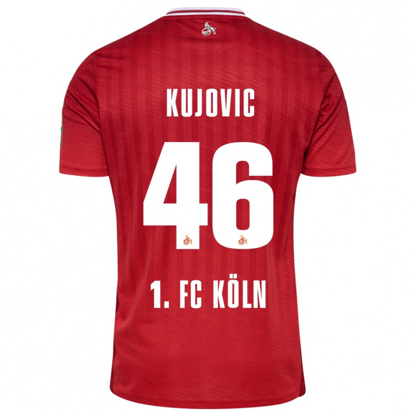 Danxen Kvinnor Emin Kujovic #46 Röd Vit Bortatröja Matchtröjor 2025/26 Tröjor T-Tröja