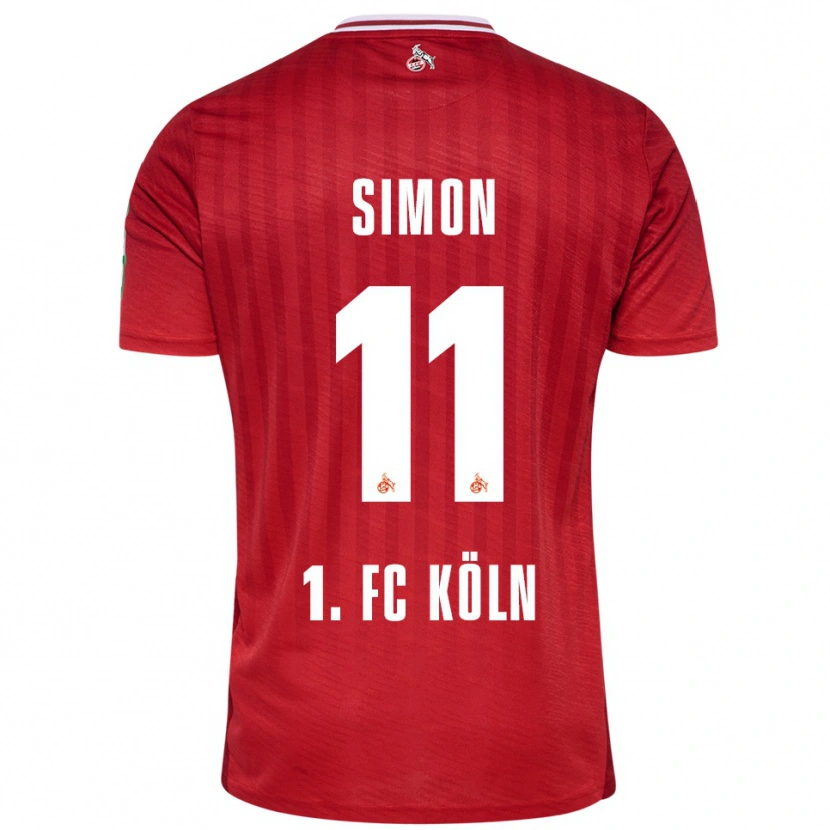 Danxen Kvinnor Josias Simon #11 Röd Vit Bortatröja Matchtröjor 2025/26 Tröjor T-Tröja