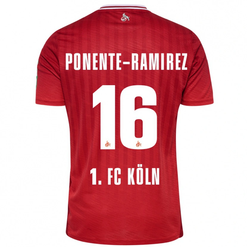 Danxen Kvinnor Jason Ponente-Ramirez #16 Röd Vit Bortatröja Matchtröjor 2025/26 Tröjor T-Tröja