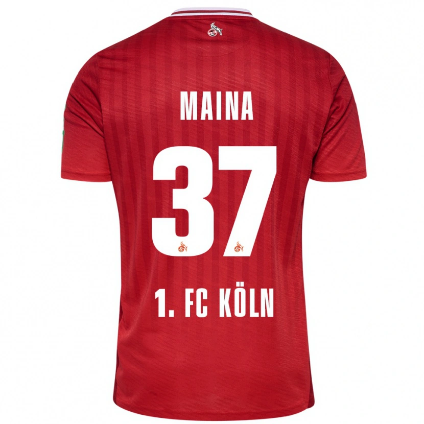 Danxen Kvinnor Linton Maina #37 Röd Vit Bortatröja Matchtröjor 2025/26 Tröjor T-Tröja