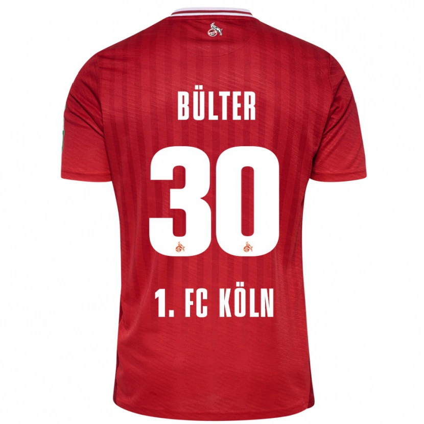 Danxen Kvinnor Marius Bülter #30 Röd Vit Bortatröja Matchtröjor 2025/26 Tröjor T-Tröja