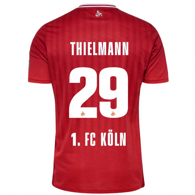 Danxen Kvinnor Jan Thielmann #29 Röd Vit Bortatröja Matchtröjor 2025/26 Tröjor T-Tröja