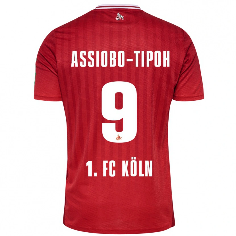 Danxen Kvinnor Elfried Assiobo-Tipoh #9 Röd Vit Bortatröja Matchtröjor 2025/26 Tröjor T-Tröja