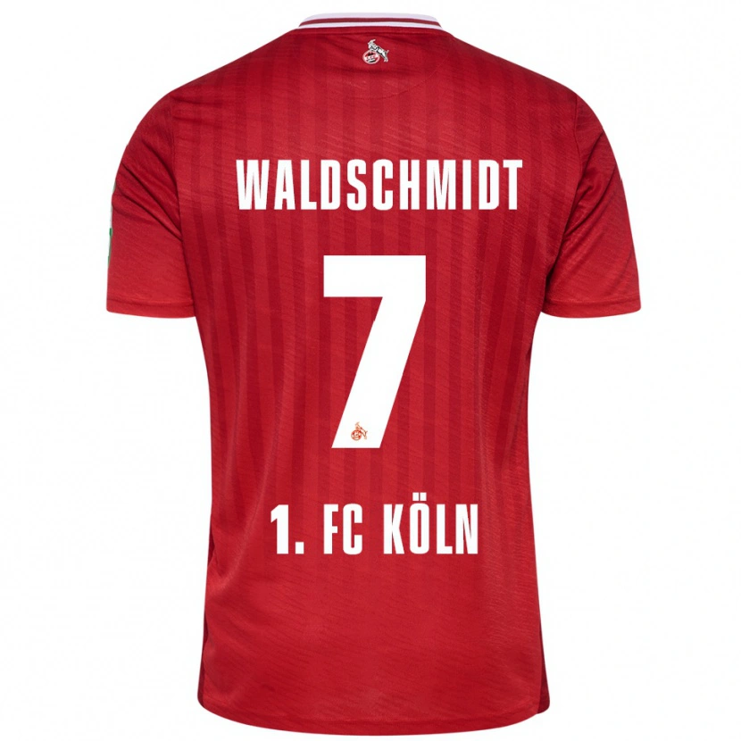 Danxen Kvinnor Luca Waldschmidt #7 Röd Vit Bortatröja Matchtröjor 2025/26 Tröjor T-Tröja