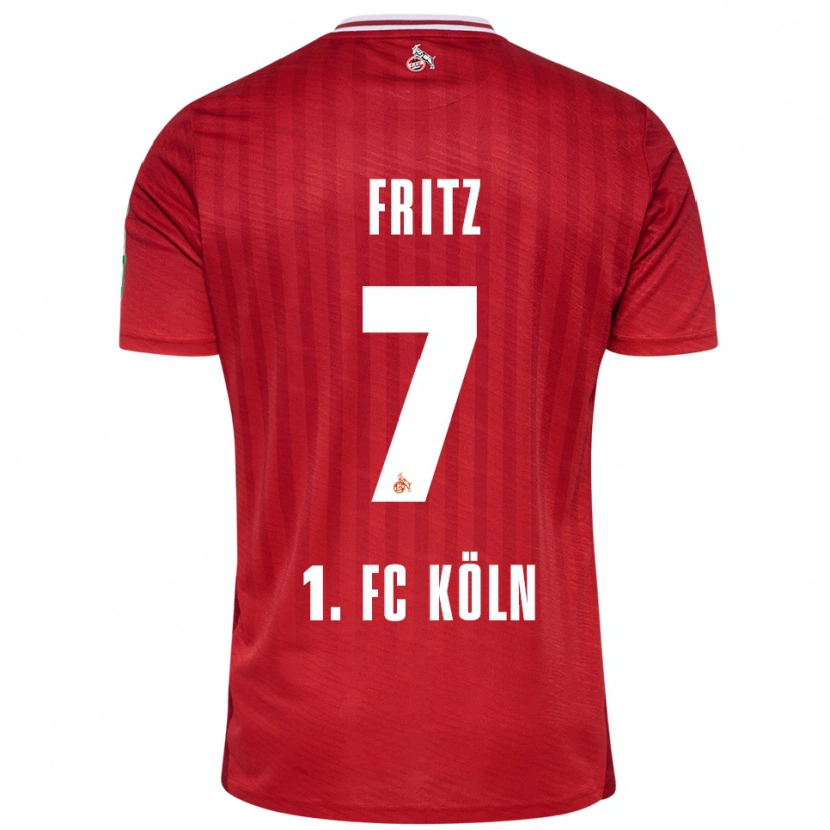 Danxen Kvinnor Johannes Fritz #7 Röd Vit Bortatröja Matchtröjor 2025/26 Tröjor T-Tröja