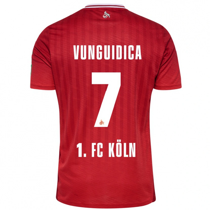 Danxen Kvinnor Exaouse Vunguidica #7 Röd Vit Bortatröja Matchtröjor 2025/26 Tröjor T-Tröja