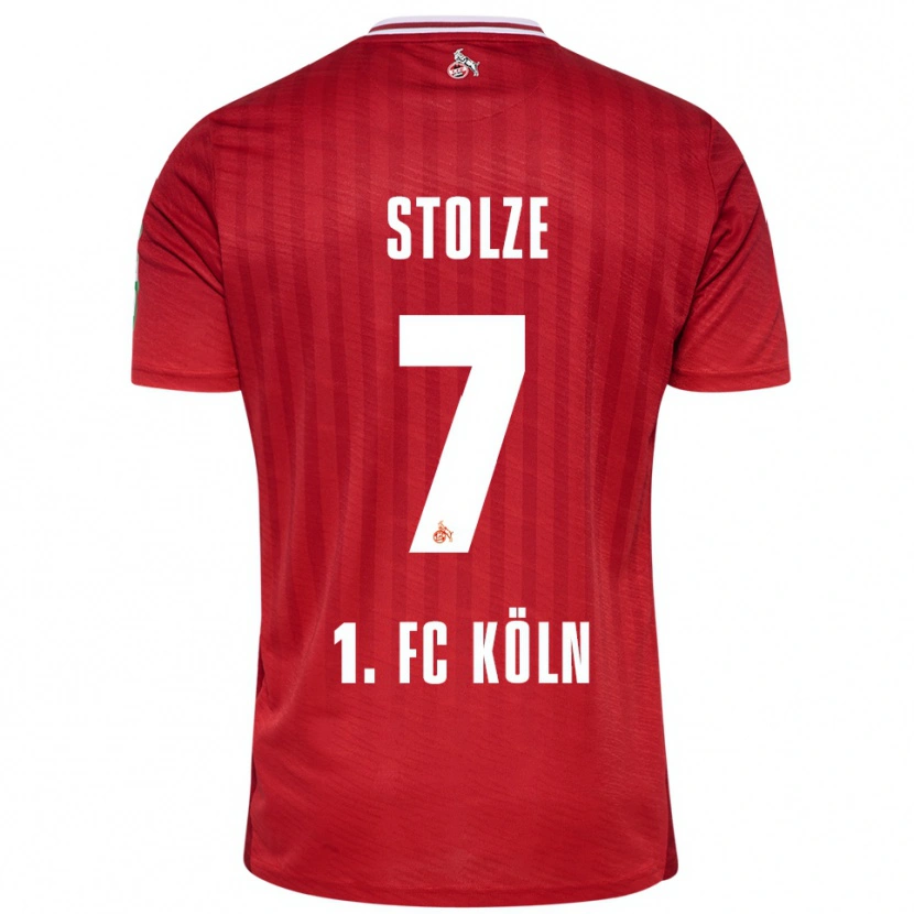 Danxen Kvinnor Anna-Lena Stolze #7 Röd Vit Bortatröja Matchtröjor 2025/26 Tröjor T-Tröja