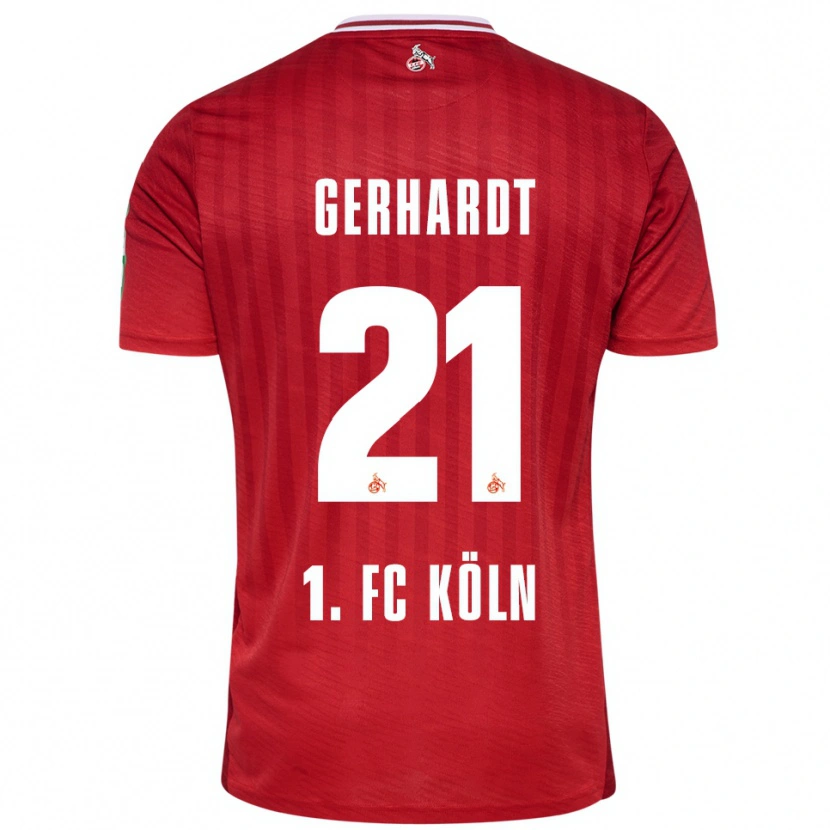 Danxen Kvinnor Anna Gerhardt #21 Röd Vit Bortatröja Matchtröjor 2025/26 Tröjor T-Tröja
