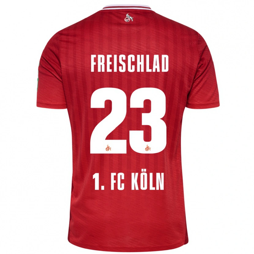 Danxen Kvinnor Yannick Freischlad #23 Röd Vit Bortatröja Matchtröjor 2025/26 Tröjor T-Tröja