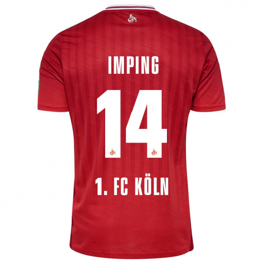 Danxen Kvinnor Carlotta Imping #14 Röd Vit Bortatröja Matchtröjor 2025/26 Tröjor T-Tröja