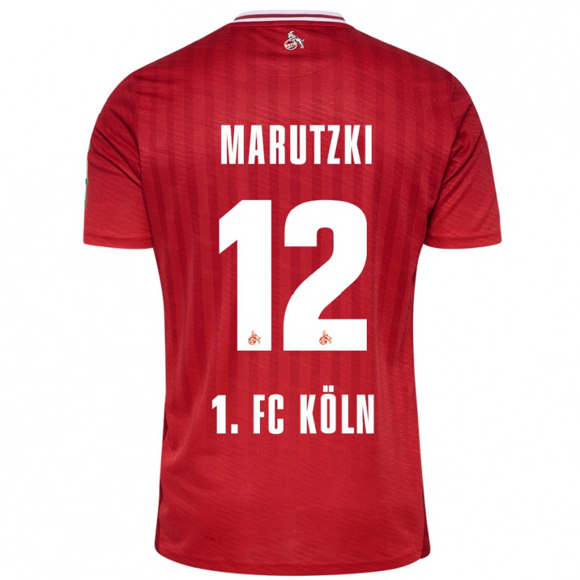 Danxen Kvinnor Mikolaj Marutzki #12 Röd Vit Bortatröja Matchtröjor 2025/26 Tröjor T-Tröja