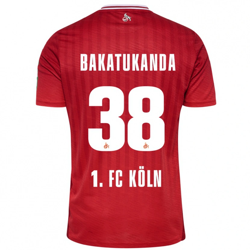 Danxen Kvinnor Elias Bakatukanda #38 Röd Vit Bortatröja Matchtröjor 2025/26 Tröjor T-Tröja