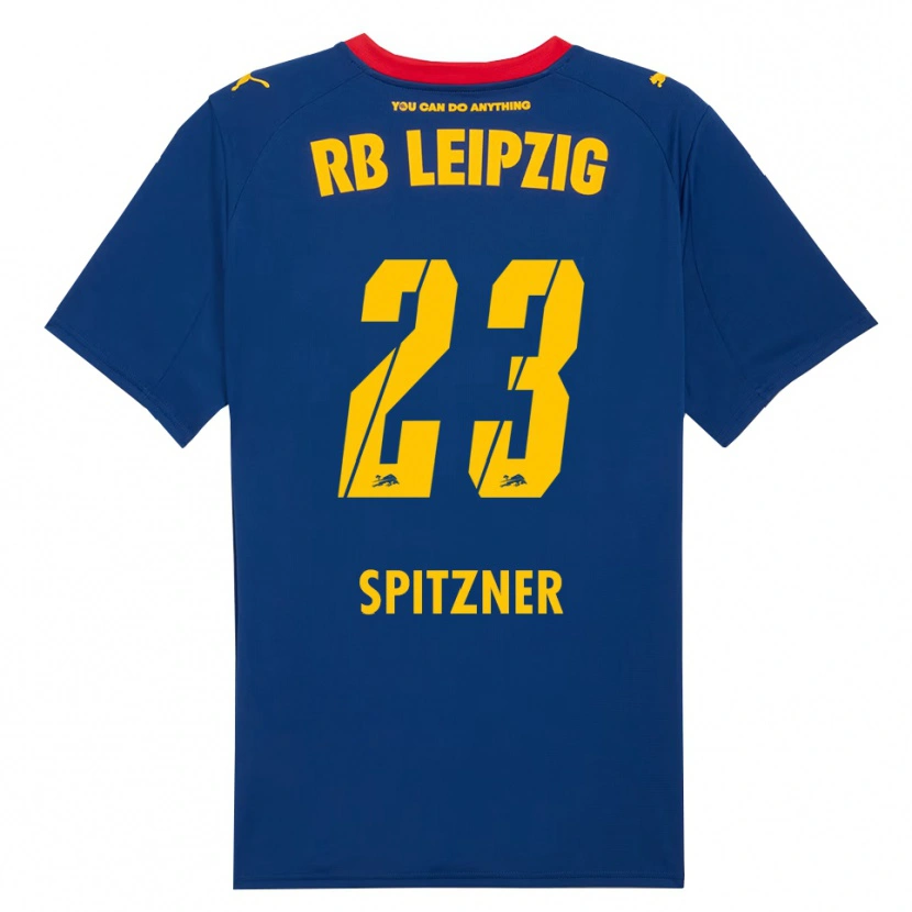 Danxen Kvinnor Kyra Spitzner #23 Marinblå Röd Bortatröja Matchtröjor 2025/26 Tröjor T-Tröja