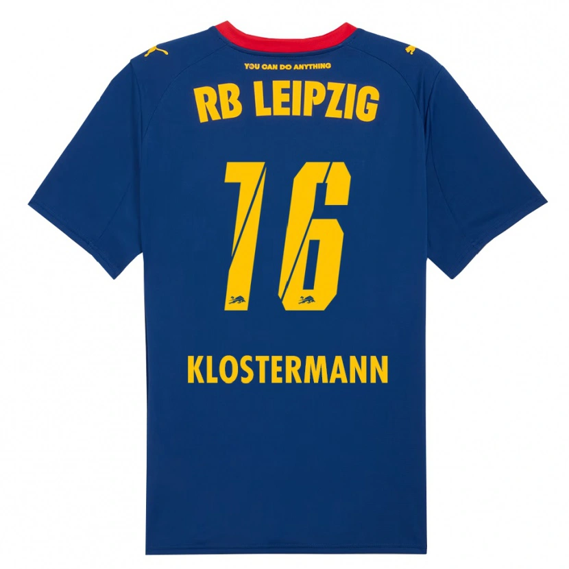 Danxen Kvinnor Lukas Klostermann #16 Marinblå Röd Bortatröja Matchtröjor 2025/26 Tröjor T-Tröja
