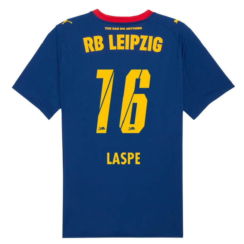 Danxen Kvinnor Hannes Laspe #16 Marinblå Röd Bortatröja Matchtröjor 2025/26 Tröjor T-Tröja