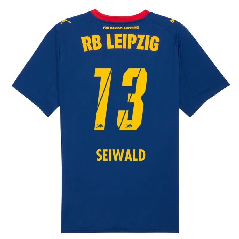 Danxen Kvinnor Nicolas Seiwald #13 Marinblå Röd Bortatröja Matchtröjor 2025/26 Tröjor T-Tröja