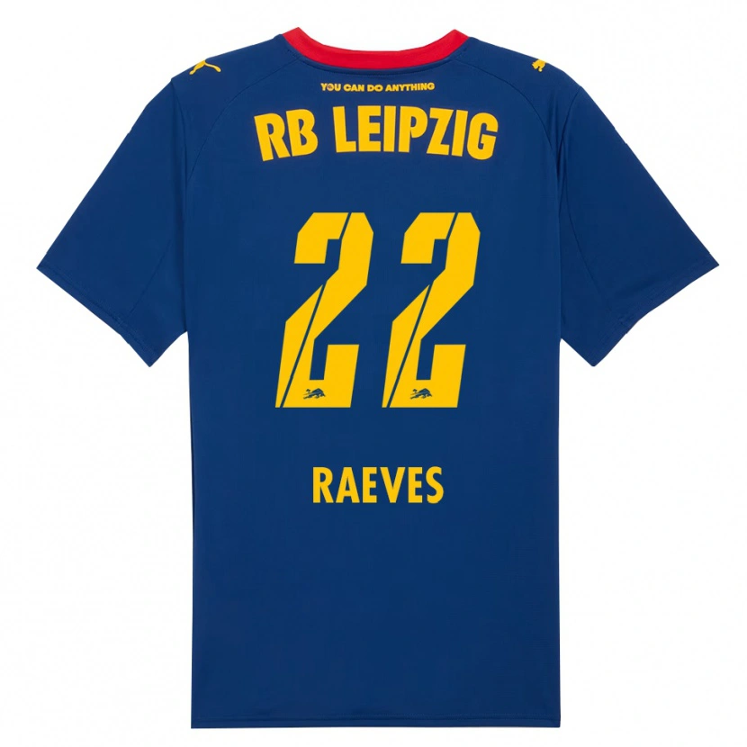 Danxen Kvinnor Dries Raeves #22 Marinblå Röd Bortatröja Matchtröjor 2025/26 Tröjor T-Tröja